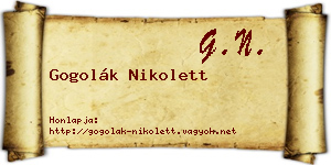 Gogolák Nikolett névjegykártya