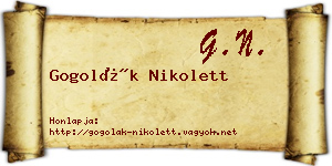 Gogolák Nikolett névjegykártya